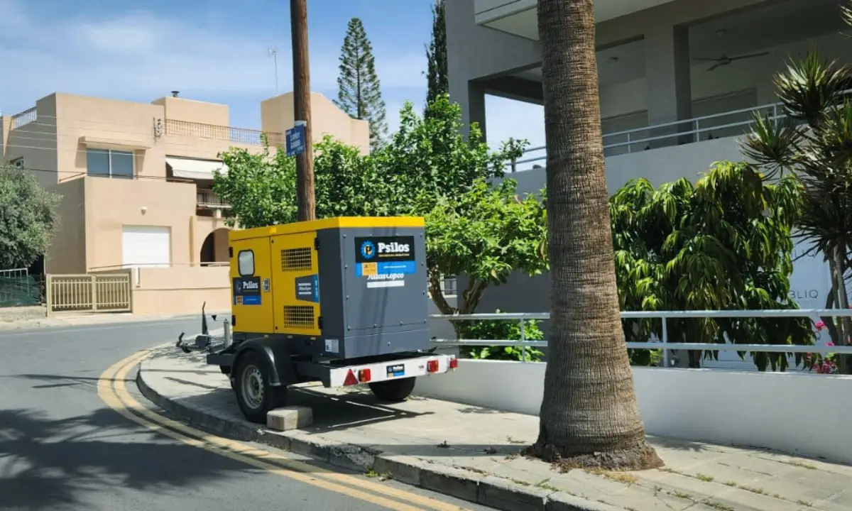 Soundproofed diesel generator house Cyprus installation by Psilos Group at a residential property in Limassol