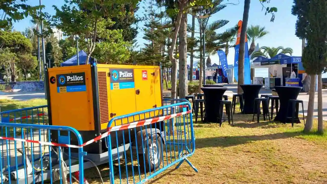Psilos Group diesel generator hired for an outdoor event in Cyprus